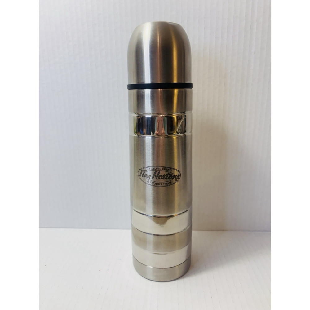 Tim Hortons Silver Stainless Steel Coffee Thermos